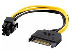 CABLE EXTENSOR FUENTE SATA A PCI 6 PINES