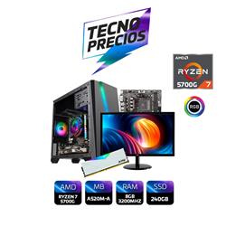 PROMO PC AMD RYZEN 7 5700G DDR4 8GB SSD 240GB MONITOR 22.